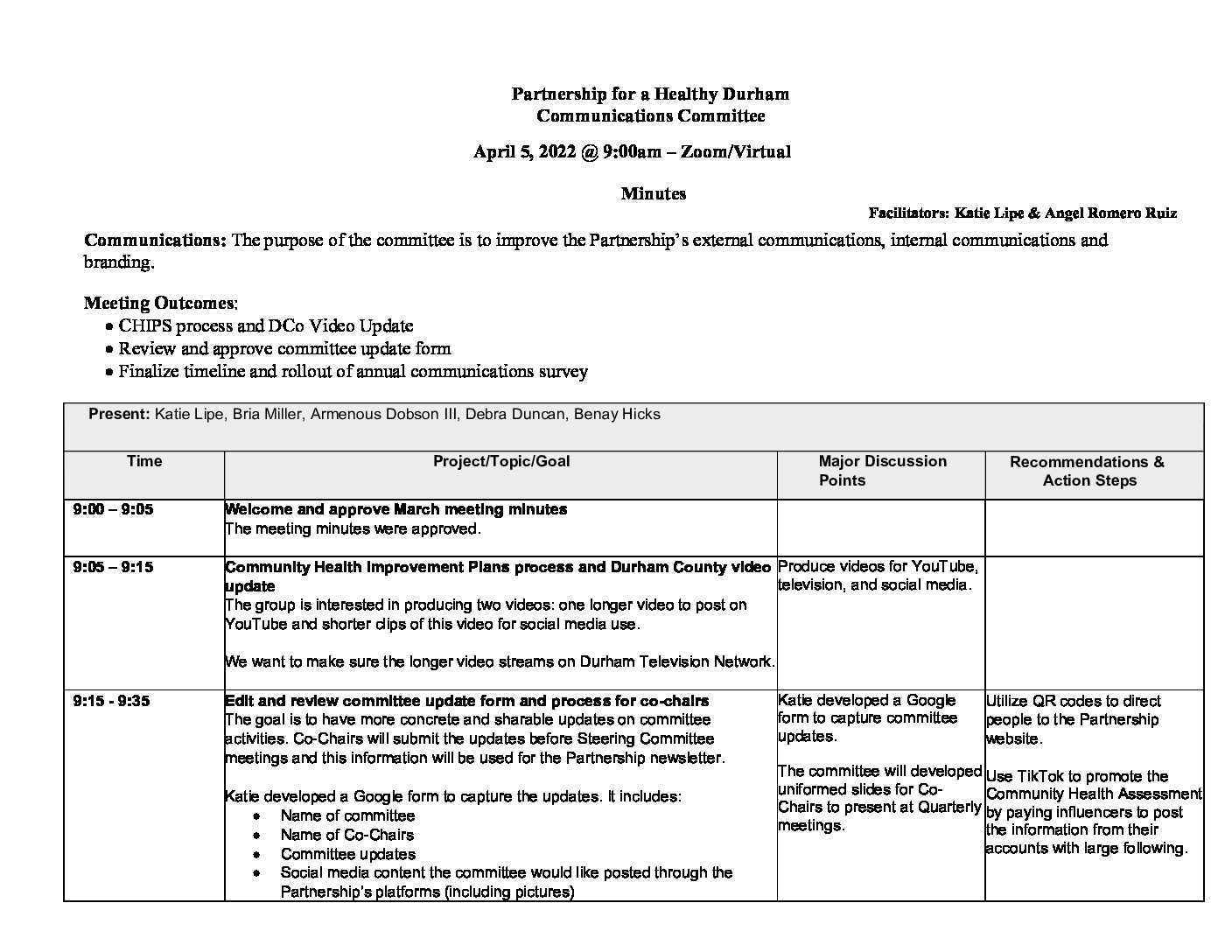 Communications_Minutes_4-5-22-pdf - Celebrating 20 years of collaboration