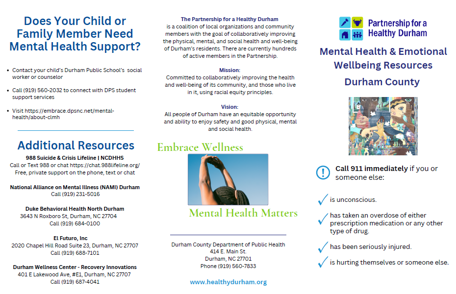 MH Brochure Cover Mental Health Committee